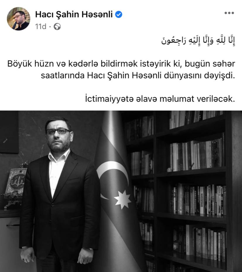 haci sahin fefat etdi